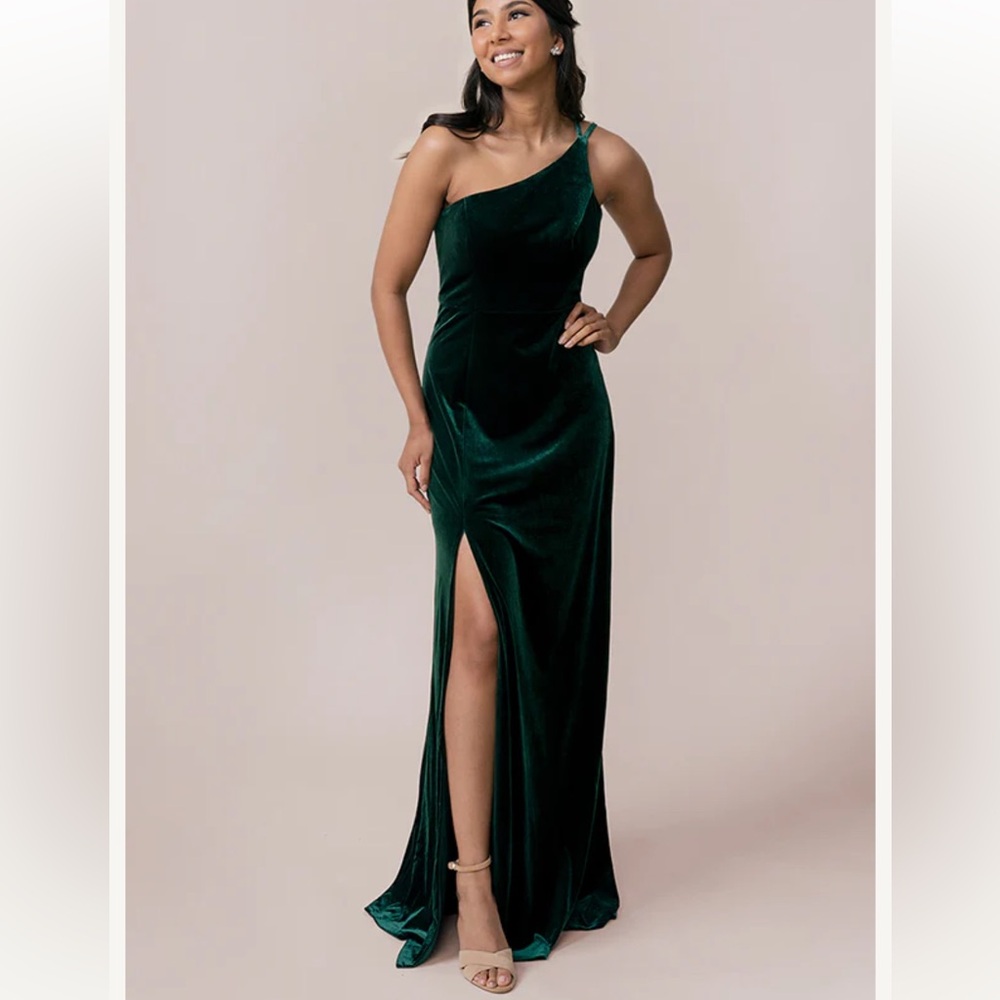 Revelry Inez Terracotta Velvet Bridesmaid Dress